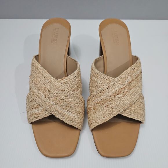 NEW Lauren Ralph Lauren Freddi Sandal Slide Slip On Raffia Size 10 - Picture 6 of 14